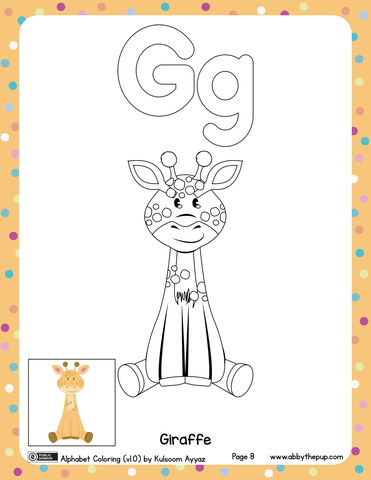 G Is For Giraffe  Coloring Page